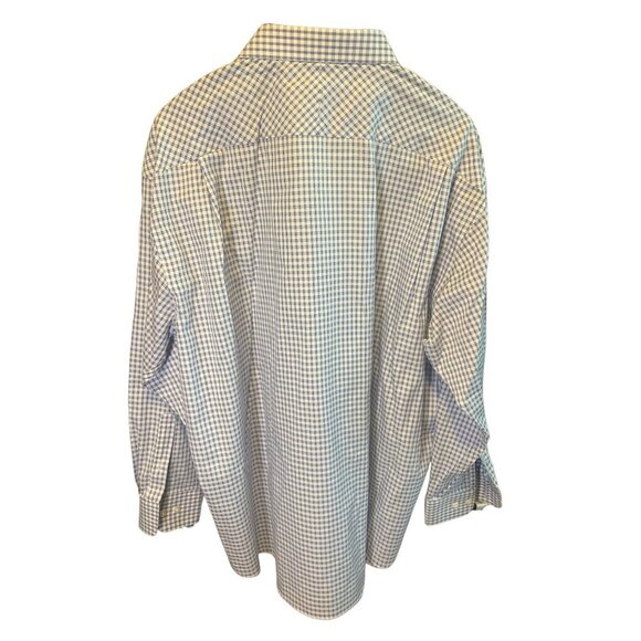 Jos A Bank Reserve Blue White Checked Plaid Button Down Wrinkle Free Shirt - Picture 2 of 10